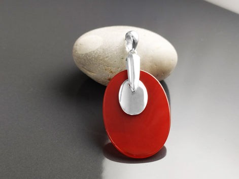 Carnelian square Earrings, Sterling Silver, Geometric Red Square Stone Earrings, Red Flat Gemstone, Modern Minimalist Jewelry, Woman gift