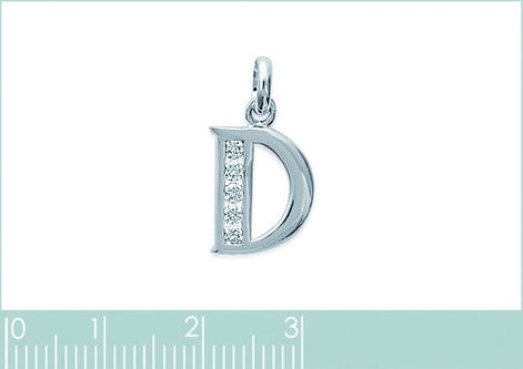 Letter pendant necklace, sterling silver, Cz stones, charm alone or with chain, letters A B C D E F G H I J K L M N O P Q R S T U V W X Y Z