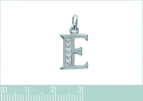 Letter pendant necklace, sterling silver, Cz stones, charm alone or with chain, letters A B C D E F G H I J K L M N O P Q R S T U V W X Y Z