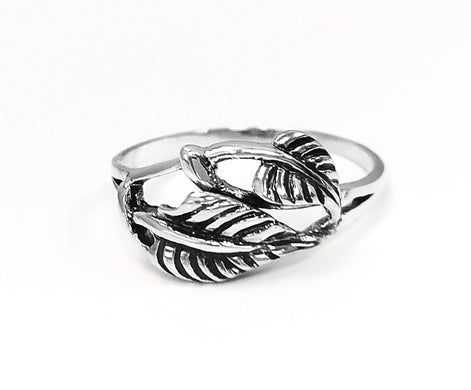 Leaf Ring, Sterling Silver, Plant Ring, Filigree Branch, Open Work Ring, Skeleton Leaves Veins Ring