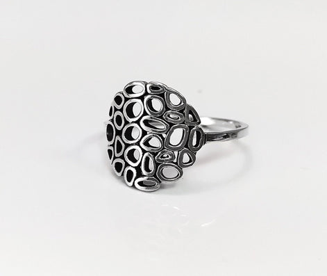 Round Filigree Ring, Seed of Life Ring, Sterling Silver, Sacred Geometry Ring, Dainty Open Work Design, Round ZEN Spiritual Jewelry.