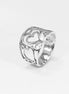 HEART Filigree Band Ring, Sterling Silver, Large Ring, Wide Openwork Ring, Delicate HEART Ring, Ring Like a Tattoo on the Finger.
