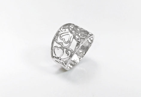 Sterling Silver Butterfly Filigree Ring, Nature Inspired Openwork Band Jewelry