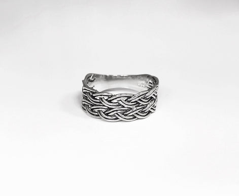 Celtic Ring, Plain Silver Ring, Silver Men Ring, Large Ring, Silver Tribal Rings, Celt Braided Ring, Silver 925, Gift