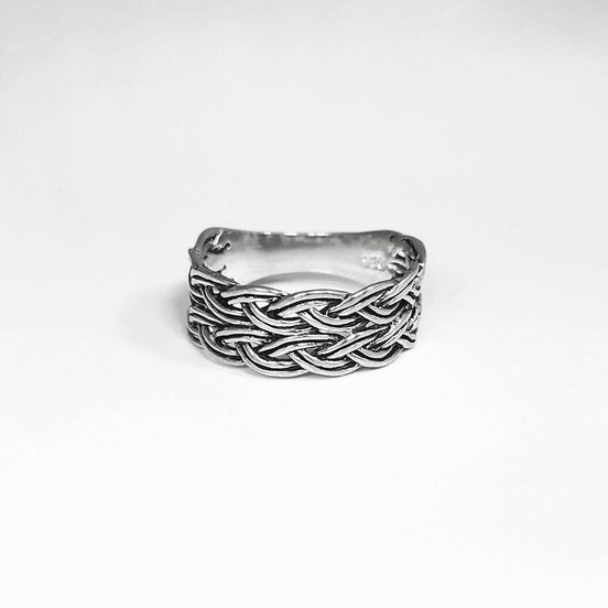 Celtic Ring, Plain Silver Ring, Silver Men Ring, Large Ring, Silver Tribal Rings, Celt Braided Ring, Silver 925, Gift