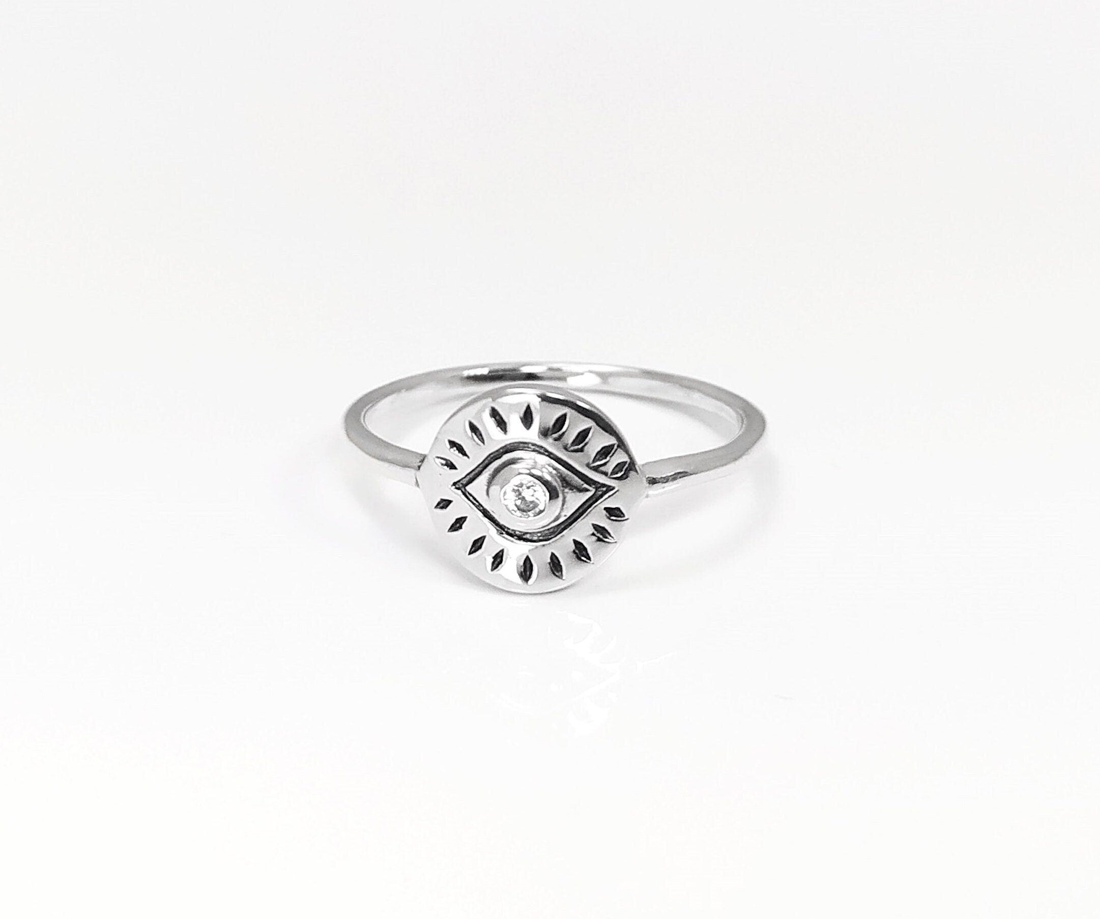 Third Eye Ring, Sterling Silver, Evil Eye Ring, Witch Ring, Evil Eye Jewelry, Witchy Ring, Chakra Open Eye Protection Amulet, Tarot Ring