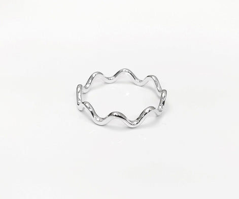 Wave Band Ring, Sterling Silver, Twisted Wavy Band, Waves ring, Wave Band Ring, Beat Ring, Twisty Ring, Undulating ring, Stackable Ring