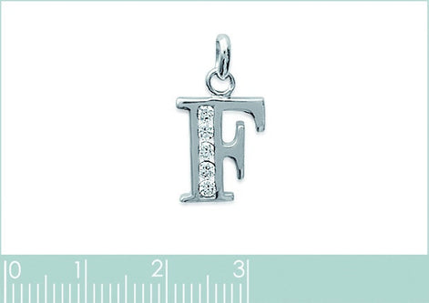 Letter pendant necklace, sterling silver, Cz stones, charm alone or with chain, letters A B C D E F G H I J K L M N O P Q R S T U V W X Y Z