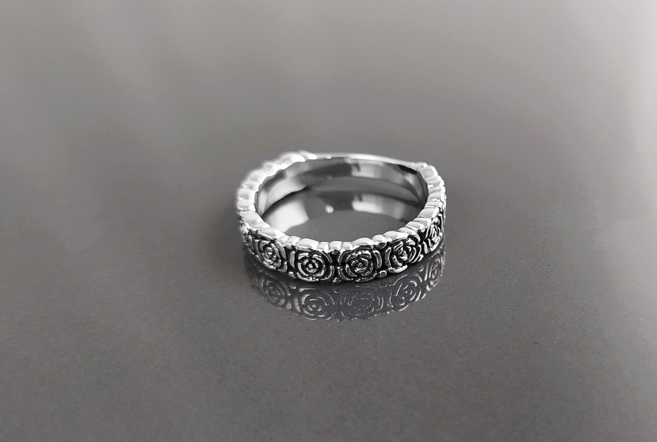 Rose Crown Ring, Sterling Silver, Romantic Rose Flower, Engagement Ring, Handmade Rosebud Ring, Promise Jewelry, Valentine's Day Gifts