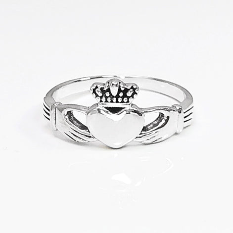Claddagh ring, Celtic Sterling Silver Ring, Claddagh Promise Ring, Celtic Engagement Promise Crown Ring Irish Traditional, Friendship ring