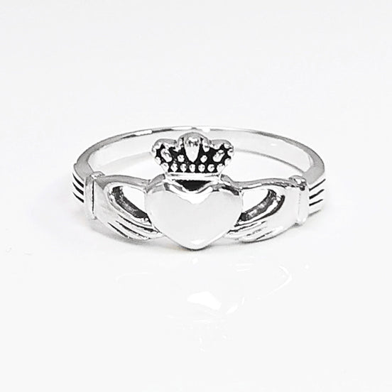 Claddagh ring, Celtic Sterling Silver Ring, Claddagh Promise Ring, Celtic Engagement Promise Crown Ring Irish Traditional, Friendship ring