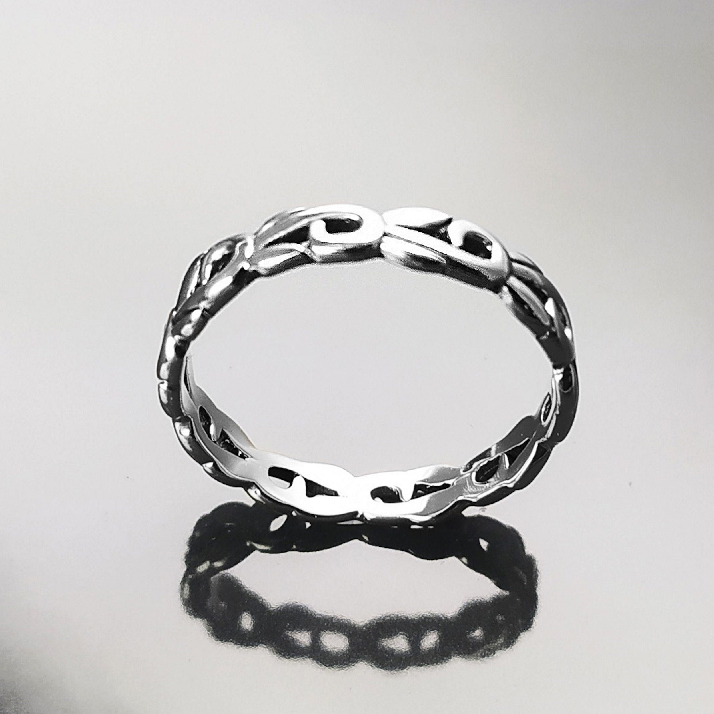 Hipster Band Ring, Sterling Silver, Bohemian Pirate Band, Unisex Jewelry, Hipster Promise Band, Gypsy Hollowed Ring, Gothic Engraved Band
