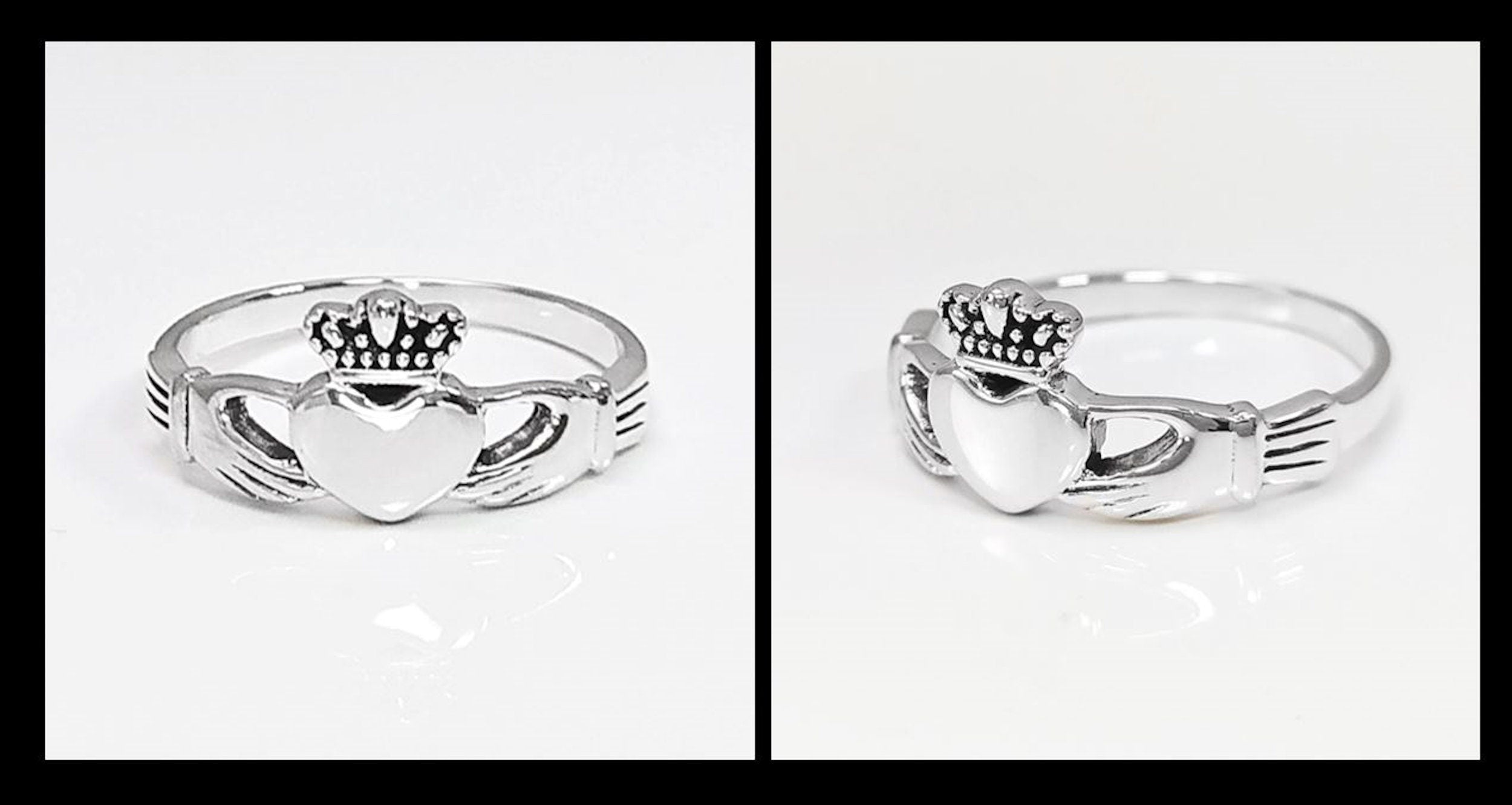 Claddagh ring, Celtic Sterling Silver Ring, Claddagh Promise Ring, Celtic Engagement Promise Crown Ring Irish Traditional, Friendship ring
