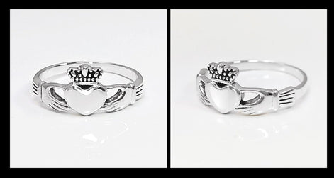Claddagh ring, Celtic Sterling Silver Ring, Claddagh Promise Ring, Celtic Engagement Promise Crown Ring Irish Traditional, Friendship ring