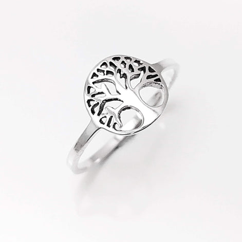 Tree Of Life Ring, Engraved Tree Ring in Sterling Silver, Bridesmaid Gift, Lace Ring, Stackable Ring, Midi Ring, Filigree Ring, Popular Ring