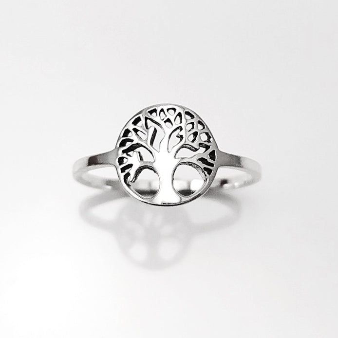 Tree Of Life Ring, Engraved Tree Ring in Sterling Silver, Bridesmaid Gift, Lace Ring, Stackable Ring, Midi Ring, Filigree Ring, Popular Ring