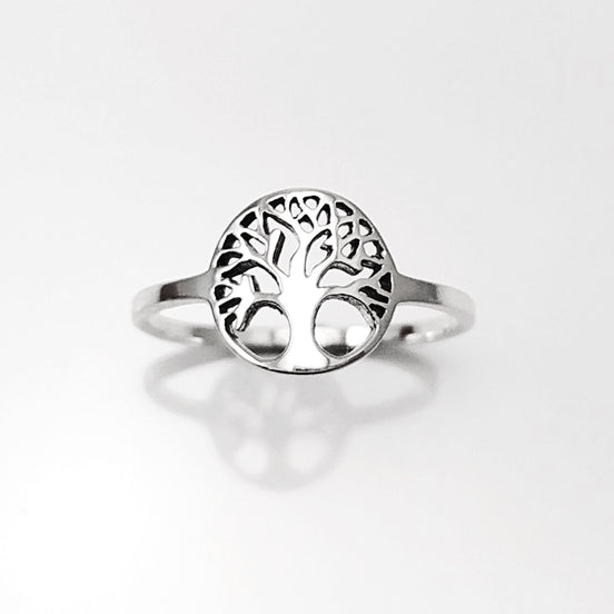 Tree Of Life Ring, Engraved Tree Ring in Sterling Silver, Bridesmaid Gift, Lace Ring, Stackable Ring, Midi Ring, Filigree Ring, Popular Ring