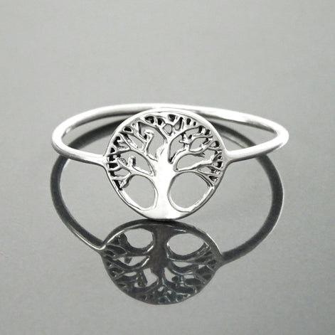 Tree Of Life Ring, Engraved Tree Ring in Sterling Silver, Bridesmaid Gift, Lace Ring, Stackable Ring, Midi Ring, Filigree Ring, Popular Ring