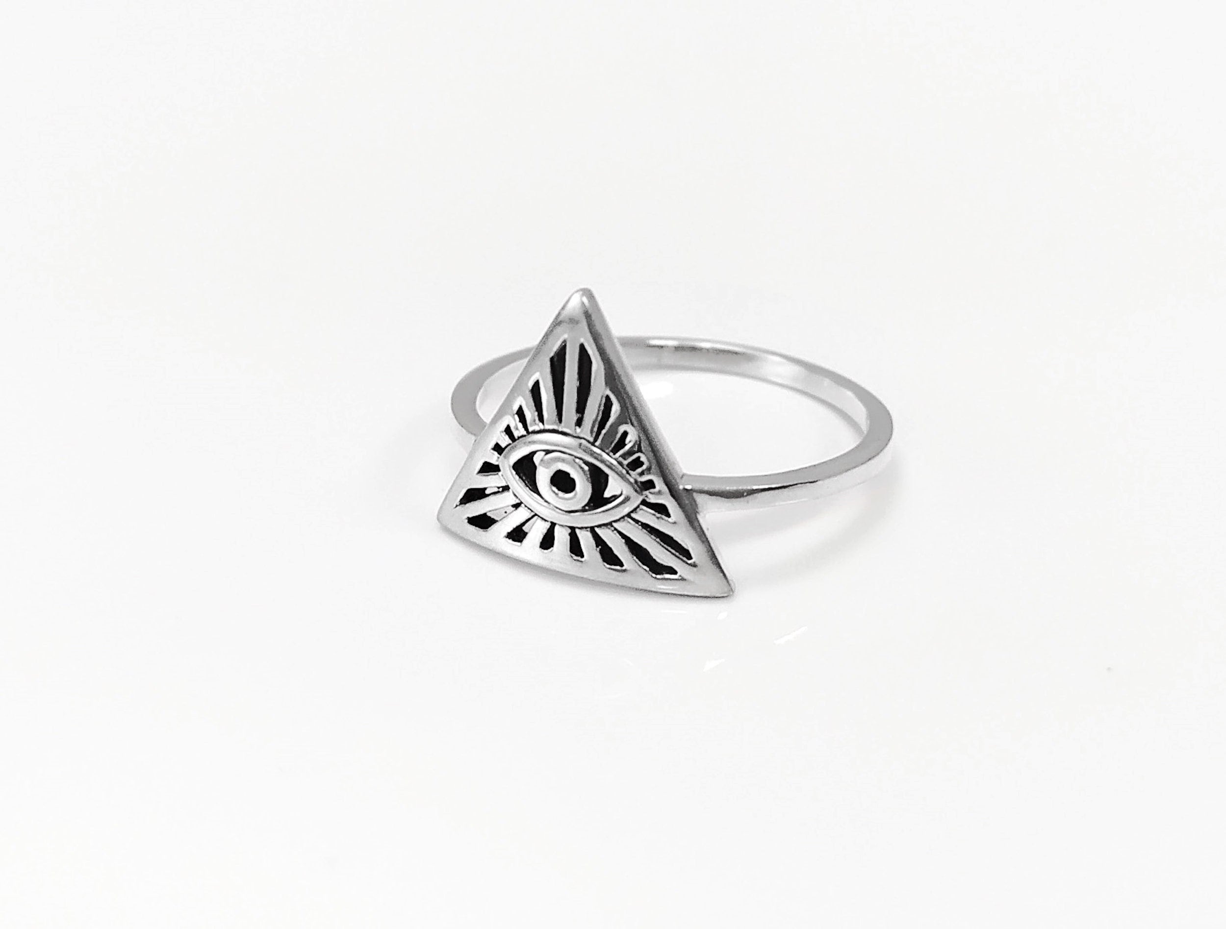 Eye Ring, Sterling Silver, All Seeing Omniscient Eye Jewelry, Eye of God, Tarot Ring, Eye of Providence, Magic Witch Amulet Protection