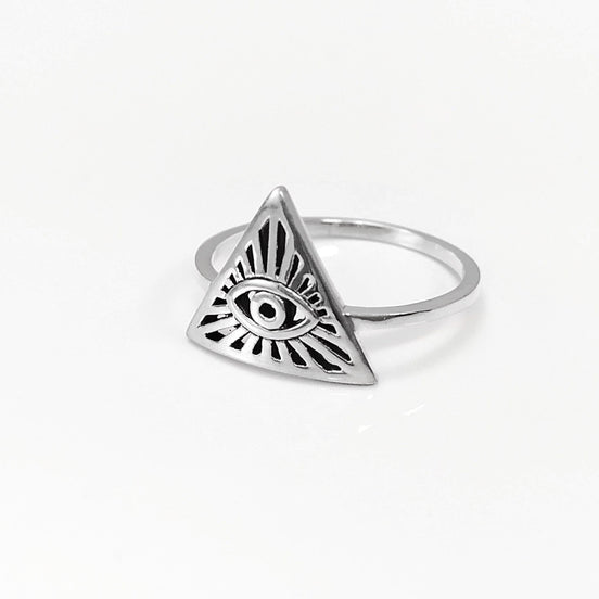 Eye Ring, Sterling Silver, All Seeing Omniscient Eye Jewelry, Eye of God, Tarot Ring, Eye of Providence, Magic Witch Amulet Protection