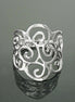Scroll Filigree Ring, Sterling Silver, Scrolls Design Ring, Spirals Pattern Ring, Wide Band Ring, Elegant Ring, Lace Ring, Open Work Ring