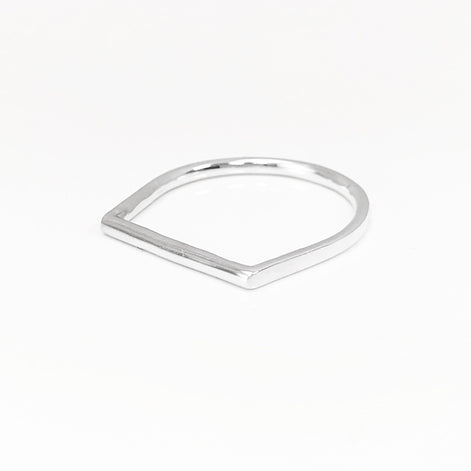 Barre band ring, sterling silver, Minimalist Ring, Thin Silver Ring, Horizontal Bar Ring, Dainty Modern Ring, Minimal Geometric Jewelry