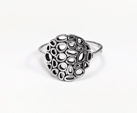 Round Filigree Ring, Seed of Life Ring, Sterling Silver, Sacred Geometry Ring, Dainty Open Work Design, Round ZEN Spiritual Jewelry.