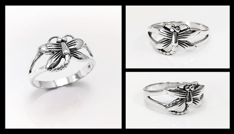 Dragonfly Ring, Sterling Silver, Boho Ring, Damselfly Ring, Flying Insect Ring, Nature Jewelry, Bugs Ring, Garden Bug ring, Dainty Jewelry