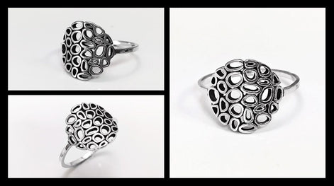 Round Filigree Ring, Seed of Life Ring, Sterling Silver, Sacred Geometry Ring, Dainty Open Work Design, Round ZEN Spiritual Jewelry.