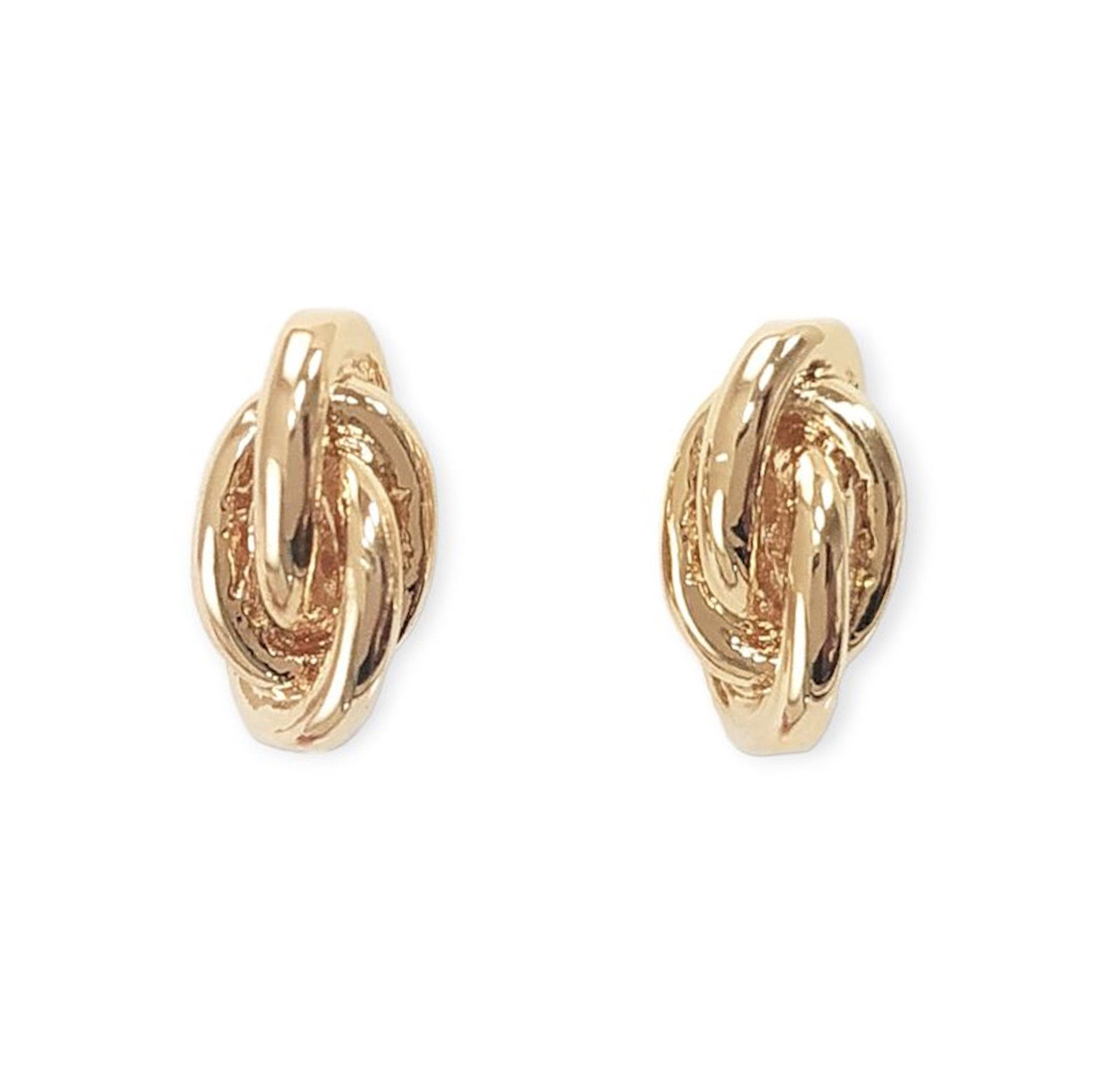 West Indian Creole Knot Golden Stud Earrings, guaranteed 18K gold plated, West Indies Caribbean Antillean Antillas Caribbeans jewelry