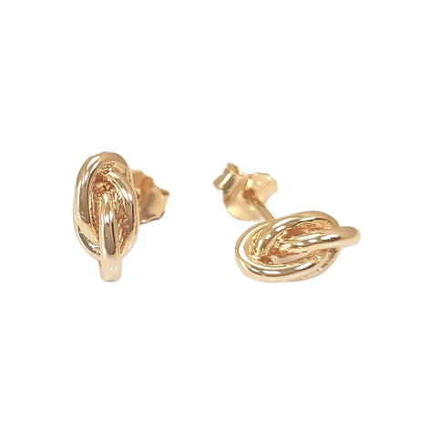 West Indian Creole Knot Golden Stud Earrings, guaranteed 18K gold plated, West Indies Caribbean Antillean Antillas Caribbeans jewelry