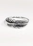 Sterling Silver Feather Ring, Native Inspired Stacking Band, Nature Jewelry