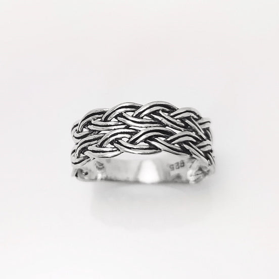 Celtic Ring, Plain Silver Ring, Silver Men Ring, Large Ring, Silver Tribal Rings, Celt Braided Ring, Silver 925, Gift