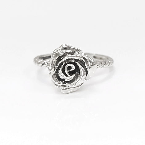 Rose Blossom Ring, Sterling Silver, Romantic Rose Flower, Engagement Ring, Handmade Rosebud Ring, Promise Jewelry, Valentine's Day Gifts