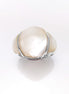 White Band Ring - Sterling Silver - Dome Ring - Mother of Pearl Shell - Gemstone Ring - Modern Stone Ring - shabby chic ring - Boho Ring