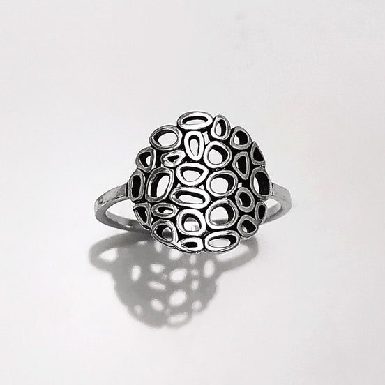 Round Filigree Ring, Seed of Life Ring, Sterling Silver, Sacred Geometry Ring, Dainty Open Work Design, Round ZEN Spiritual Jewelry.