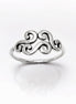 Antique Scrolls Ring, Sterling Silver, Scrolling Design Ring, Elegant Spiral Scroll Pattern Ring, Xmas Gift