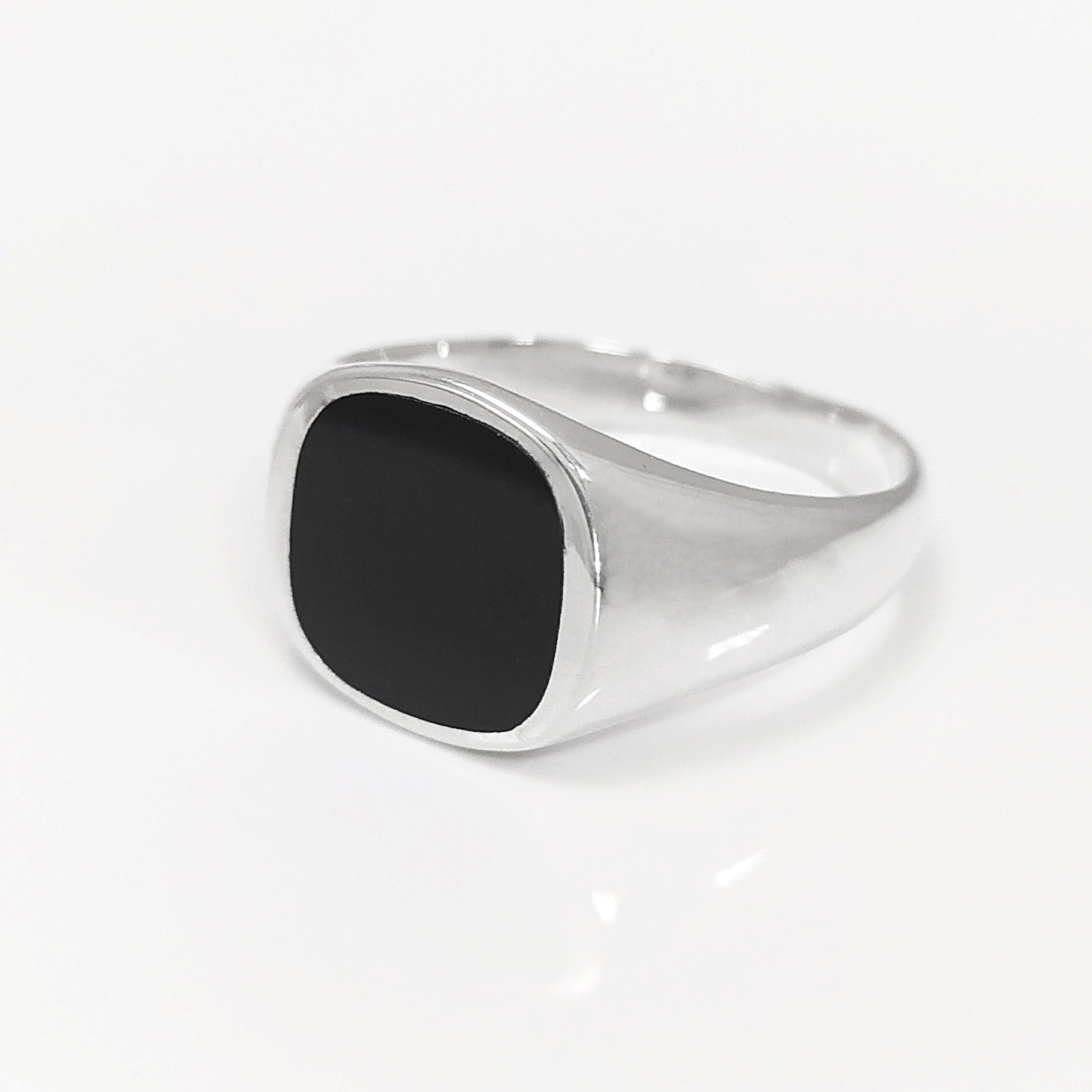 Sterling Silver Black Onyx Signet Ring – Modern Hipster Jewelry