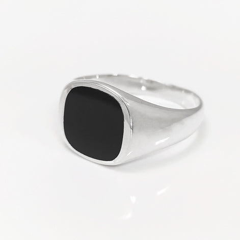 Sterling Silver Black Onyx Signet Ring – Modern Hipster Jewelry