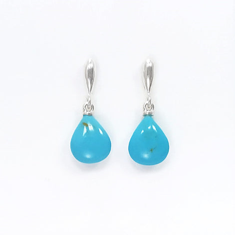 BLUE Turquoise stone 925 Earrings - Sterling Silver Drop Earrings - Blue Stone - Turquoise Silver Earrings - Modern - Dangly Turquoise