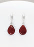 Red Stone 925 Earrings - Sterling Silver - Stud Drop Earrings - Brown Red Stones Modern Jewelry - Red Agate Silver Earrings - Dangly Agate