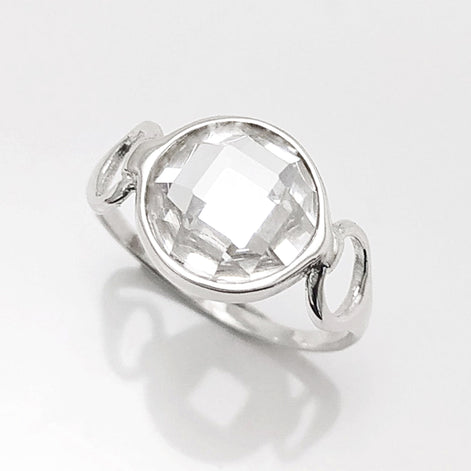 925 Ring Sterling Silver, Original Round Stone Ring, Lab Diamonds simulant (CZ), Round modern Ring, Bridal Ring, Unique Setting Ring