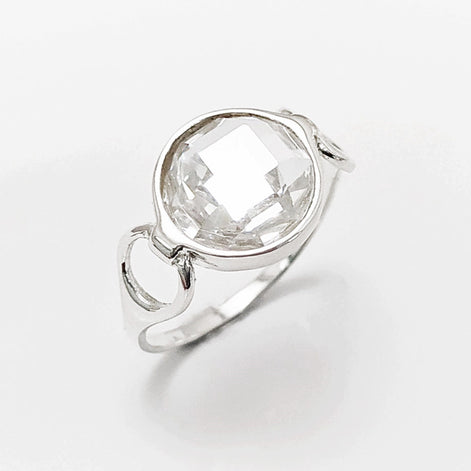 925 Ring Sterling Silver, Original Round Stone Ring, Lab Diamonds simulant (CZ), Round modern Ring, Bridal Ring, Unique Setting Ring