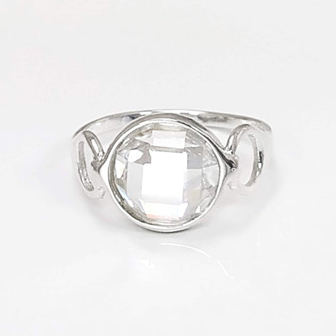 925 Ring Sterling Silver, Original Round Stone Ring, Lab Diamonds simulant (CZ), Round modern Ring, Bridal Ring, Unique Setting Ring