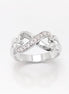 Sterling Silver Heart Infinity Ring • Eternity Promise Band