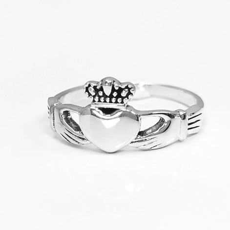 Claddagh ring, Celtic Sterling Silver Ring, Claddagh Promise Ring, Celtic Engagement Promise Crown Ring Irish Traditional, Friendship ring