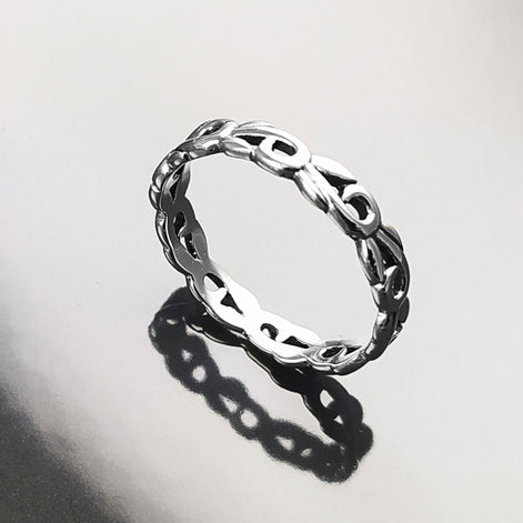 Hipster Band Ring, Sterling Silver, Bohemian Pirate Band, Unisex Jewelry, Hipster Promise Band, Gypsy Hollowed Ring, Gothic Engraved Band