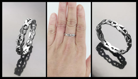 Hipster Band Ring, Sterling Silver, Bohemian Pirate Band, Unisex Jewelry, Hipster Promise Band, Gypsy Hollowed Ring, Gothic Engraved Band