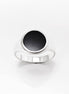 Sterling Silver Round Black Onyx Signet Ring, Unisex
