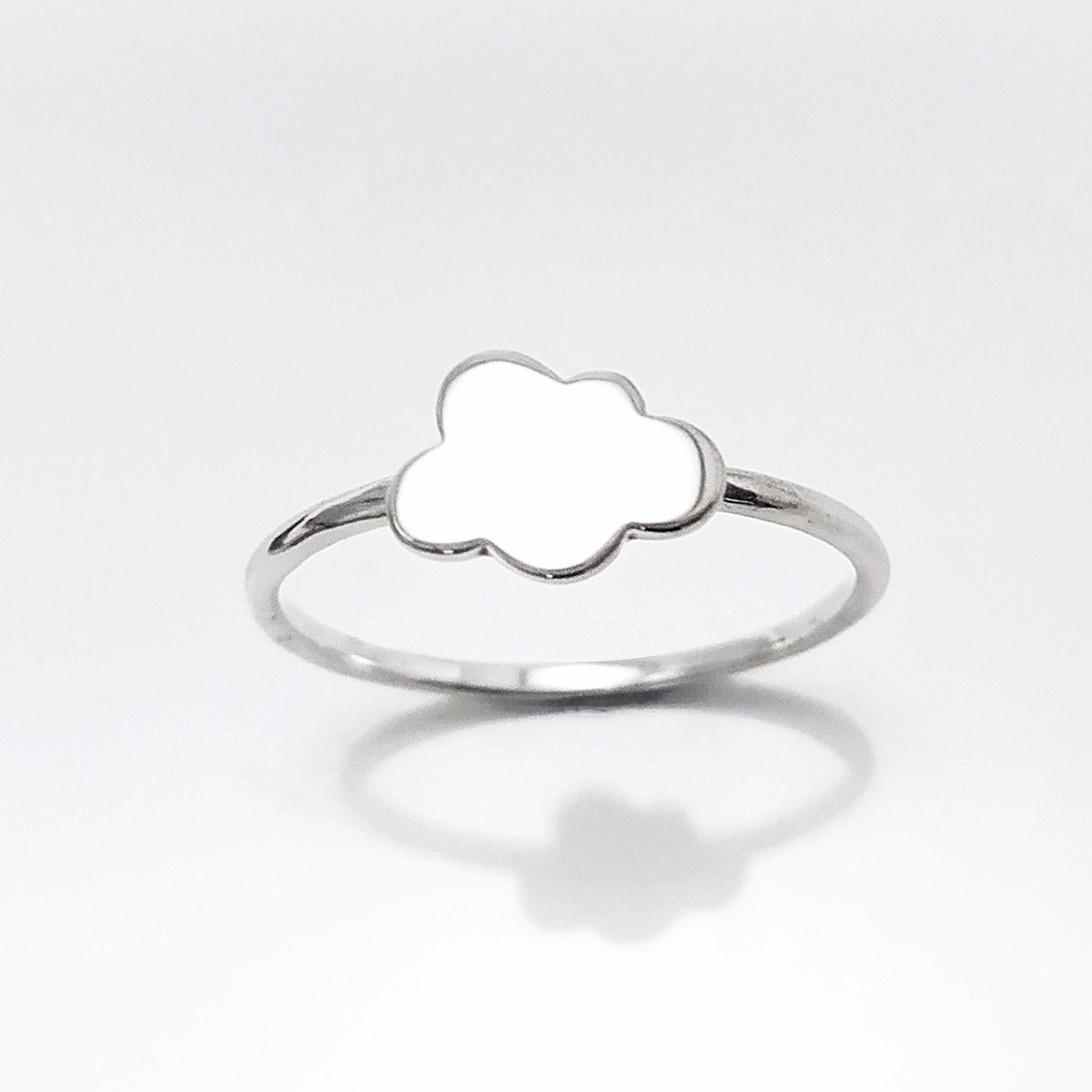 Cloud Ring, Sterling Silver, Cumulus Ring, Sky Ring, Tiny Wish Jewelry, Engravable Initials Ring